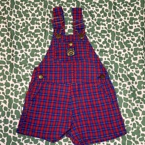 OshKosh B’Gosh Vintage Plaid Shortalls Overalls